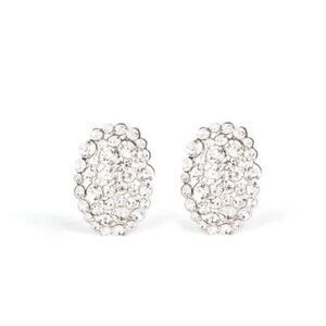 White rhinestone cluster earrings